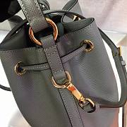 Prada Saffiano Leather Bucket Bag in Gray Blue Saffiano leather | 1BE032  - 3