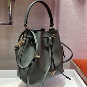 Prada Saffiano Leather Bucket Bag in Gray Blue Saffiano leather | 1BE032  - 5