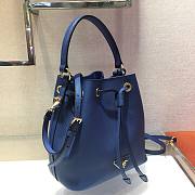 Prada Saffiano Leather Bucket Bag in Blue Saffiano leather | 1BE032 - 4