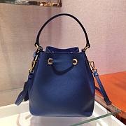 Prada Saffiano Leather Bucket Bag in Blue Saffiano leather | 1BE032 - 5