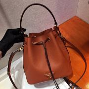 Prada Saffiano Leather Bucket Bag in Brown Saffiano leather | 1BE032 - 3
