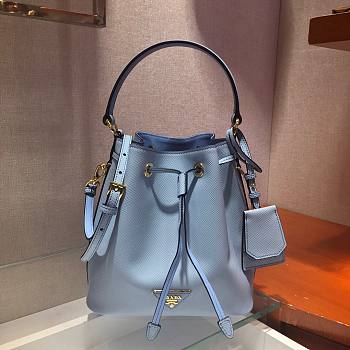 Prada Saffiano Leather Bucket Bag in Light Blue Saffiano leather | 1BE032