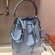 Prada Saffiano Leather Bucket Bag in Light Blue Saffiano leather | 1BE032 - 6