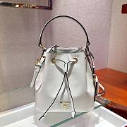 Prada Saffiano Leather Bucket Bag in White Saffiano leather | 1BE032 - 1