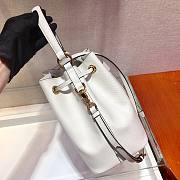 Prada Saffiano Leather Bucket Bag in White Saffiano leather | 1BE032 - 2