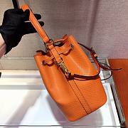 Prada Saffiano Leather Bucket Bag in Orange Saffiano leather | 1BE032 - 3