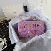 Chanel Flap Bag Smooth Leather Purple 2021 - 5