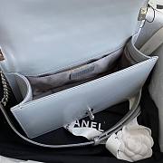 Chanel quilted lambskin medium boy bag metal hardware gray | A67086 - 4