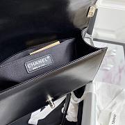 Chanel quilted lambskin medium boy bag metal hardware black | A67086 - 3