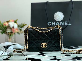 Chanel Calfskin Wallet Chain Strap WOC 2021 Black | AP2289