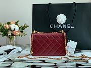 Chanel Calfskin Wallet Chain Strap WOC 2021 Dark Red | AP2289 - 3