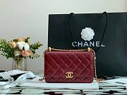 Chanel Calfskin Wallet Chain Strap WOC 2021 Dark Red | AP2289 - 2