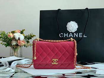 Chanel Calfskin Wallet Chain Strap WOC 2021 Pink | AP2289  