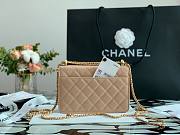 Chanel Calfskin Wallet Chain Strap WOC 2021 Dark Beige | AP2289 - 6