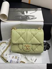 Chanel Pleated Calfskin Small Flap BagGreen 2020 20cm |  AS2232  - 1