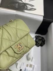 Chanel Pleated Calfskin Small Flap BagGreen 2020 20cm |  AS2232  - 5
