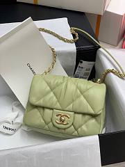 Chanel Pleated Calfskin Small Flap BagGreen 2020 20cm |  AS2232  - 4