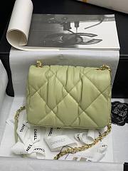Chanel Pleated Calfskin Small Flap BagGreen 2020 20cm |  AS2232  - 2