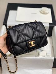Chanel Pleated Calfskin Small Flap Bag Black 2020 20cm | AS2232 - 5
