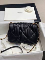 Chanel Pleated Calfskin Small Flap Bag Black 2020 20cm | AS2232 - 3