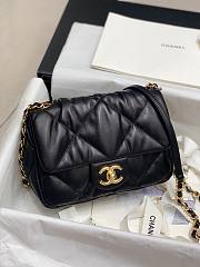Chanel Pleated Calfskin Small Flap Bag Black 2020 20cm | AS2232 - 2