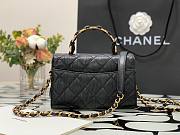 Chanel Crumpled Lambskin Small Flap Bag with Top Handle Black | AS2478  - 2
