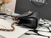 Chanel Crumpled Lambskin Small Flap Bag with Top Handle Black | AS2478  - 3