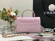 Chanel Crumpled Lambskin Small Flap Bag with Top Handle Pink | AS2478 - 2