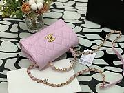 Chanel Crumpled Lambskin Small Flap Bag with Top Handle Pink | AS2478 - 6