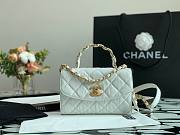 Chanel Crumpled Lambskin Small Flap Bag with Top Handle White | AS2478 - 1