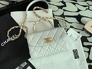 Chanel Crumpled Lambskin Small Flap Bag with Top Handle White | AS2478 - 6