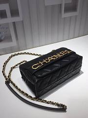 Chanel small smooth leather flap bag black | AS1490  - 5