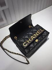 Chanel small smooth leather flap bag black | AS1490  - 4