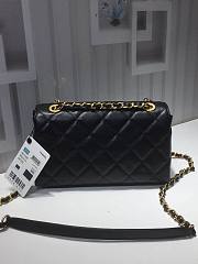Chanel small smooth leather flap bag black | AS1490  - 3