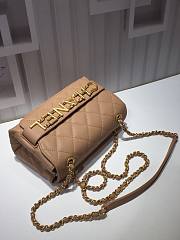 Chanel small smooth leather flap bag dark beige | AS1490 - 5