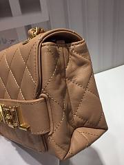 Chanel small smooth leather flap bag dark beige | AS1490 - 6