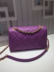 Chanel small smooth leather flap bag purple | AS1490 - 4