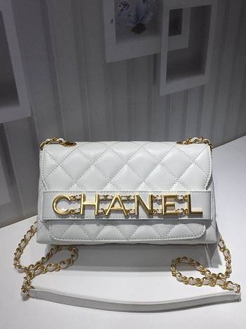 Chanel small smooth leather flap bag white | AS1490