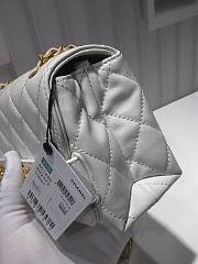 Chanel small smooth leather flap bag white | AS1490 - 2