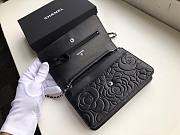 Chanel Calfskin Wallet Chain Strap WOC Black Rose - 4