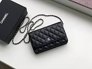Chanel Grained Calfskin Wallet on Chain WOC Black/Metal  - 6