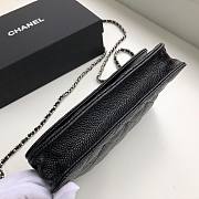 Chanel Grained Calfskin Wallet on Chain WOC Black/Metal  - 3