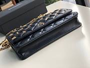 Chanel Grained Calfskin Wallet on Chain WOC Black/Metal Charms - 5
