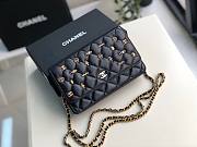 Chanel Grained Calfskin Wallet on Chain WOC Black/Metal Charms - 4