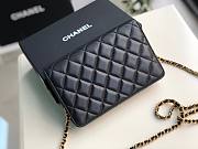 Chanel Grained Calfskin Wallet on Chain WOC Black/Metal Charms - 3