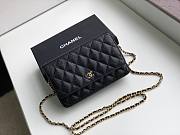Chanel Grained Calfskin Wallet on Chain WOC Black/Gold - 5