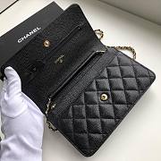 Chanel Grained Calfskin Wallet on Chain WOC Black/Gold - 2