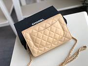 Chanel Grained Calfskin Wallet on Chain WOC Beige/Gold - 5