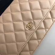 Chanel Grained Calfskin Wallet on Chain WOC Beige/Gold - 2