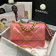 Chanel 19 Iridescent Calfskin Large Flap Bag Pink 2021 |  AS1161 - 2